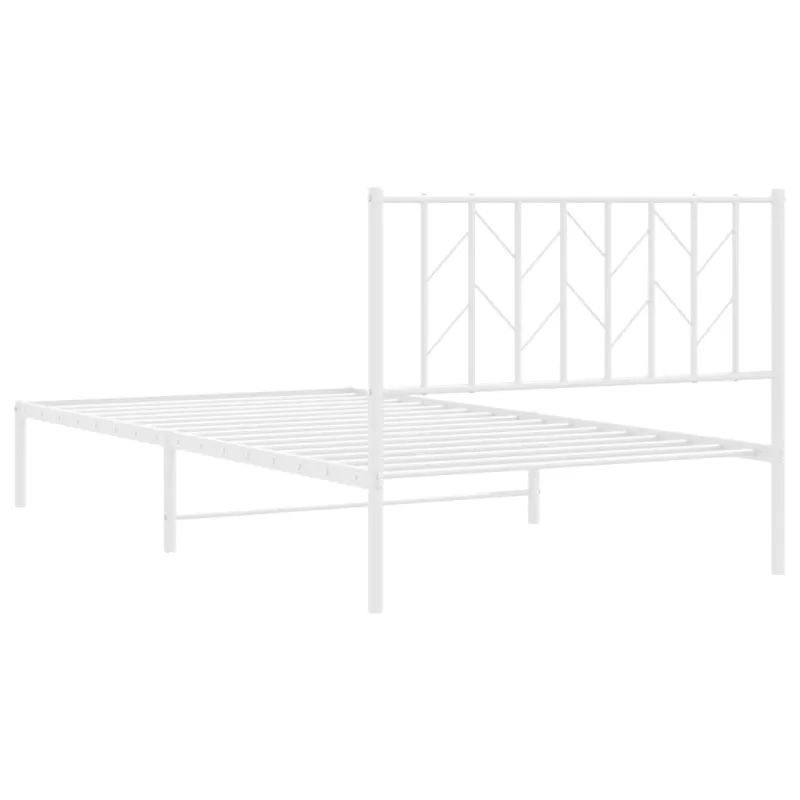 Metalinis lovos rėmas su galvūgaliu, baltos spalvos, 107x203cm