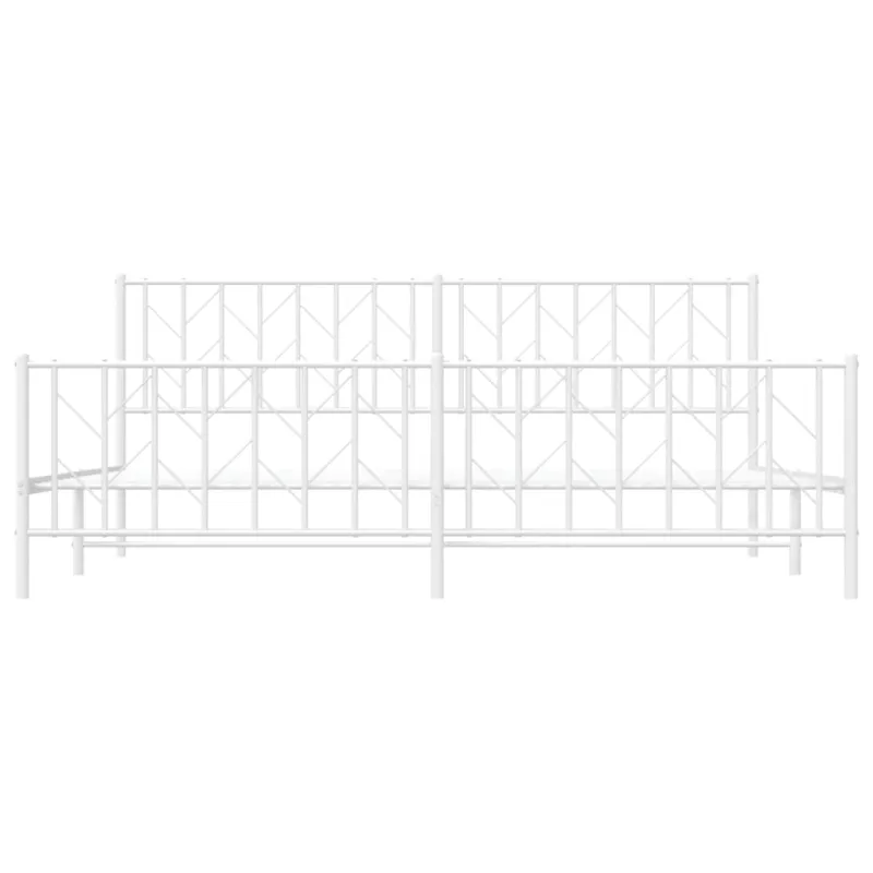 Lovos rėmas su galvūgaliu/kojūgaliu, baltas, 200x200cm, metalas