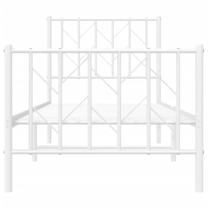 Lovos rėmas su galvūgaliu/kojūgaliu, baltas, 75x190cm, metalas
