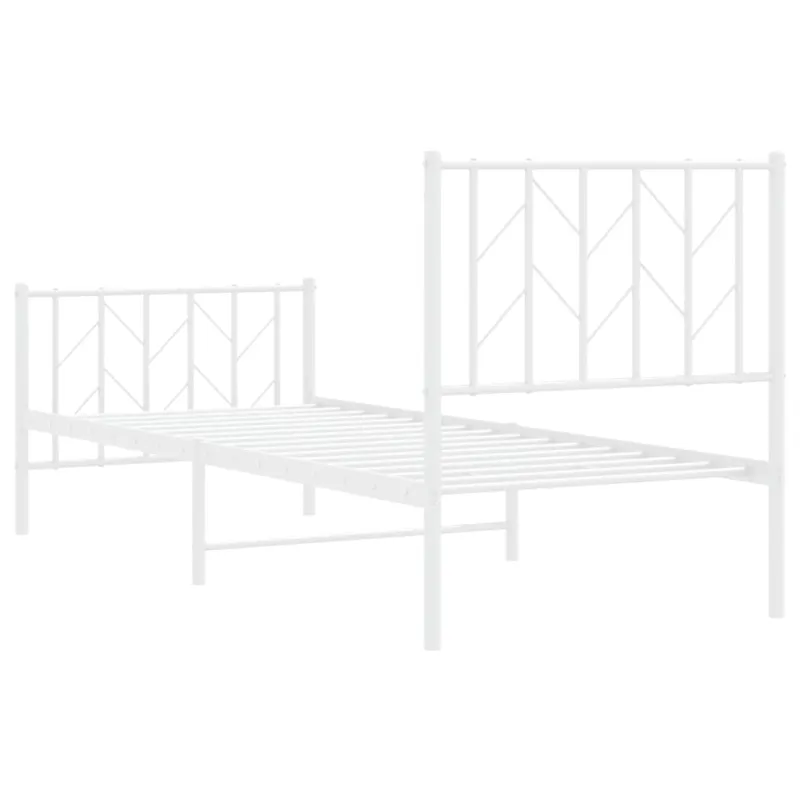 Lovos rėmas su galvūgaliu/kojūgaliu, baltas, 75x190cm, metalas