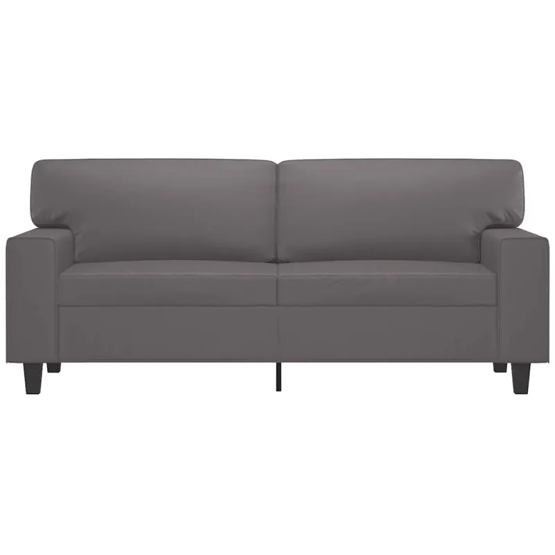 Dvivietė sofa, pilkos spalvos, 140cm, dirbtinė oda