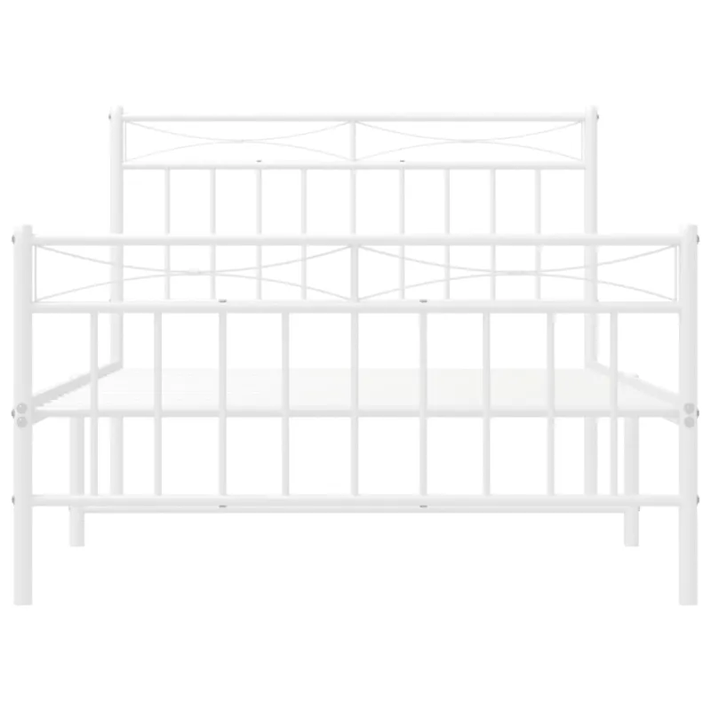 Lovos rėmas su galvūgaliu/kojūgaliu, baltas, 107x203cm, metalas