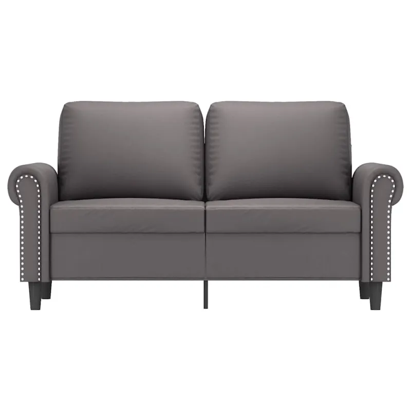 Dvivietė sofa, pilkos spalvos, 120cm, dirbtinė oda