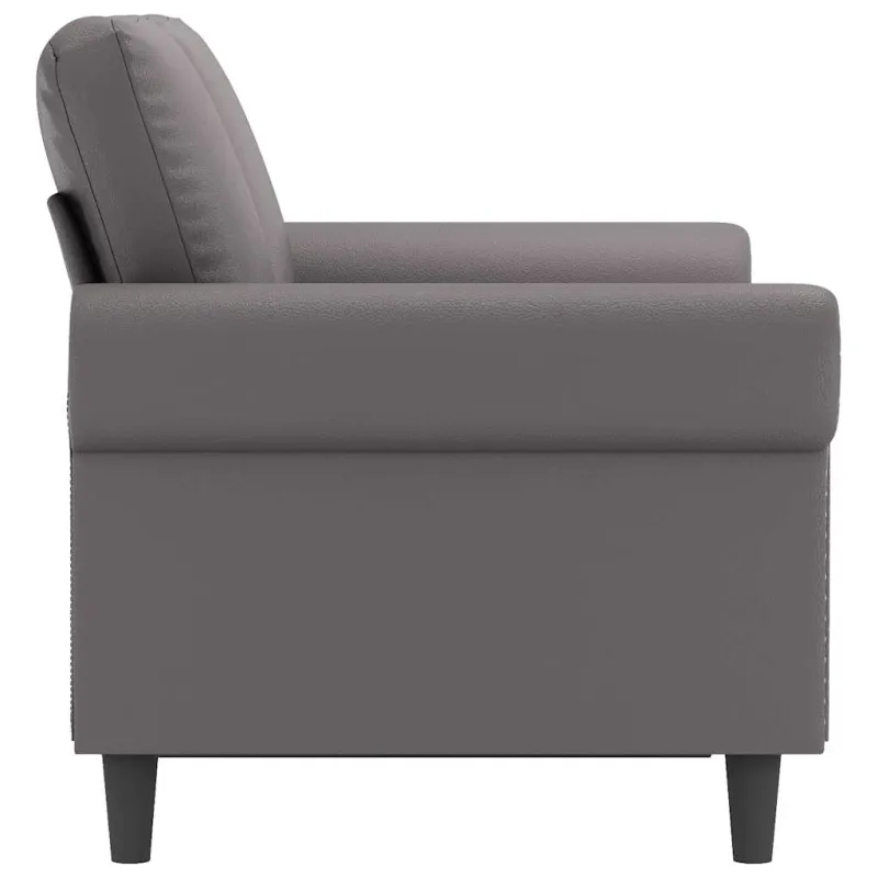 Dvivietė sofa, pilkos spalvos, 120cm, dirbtinė oda