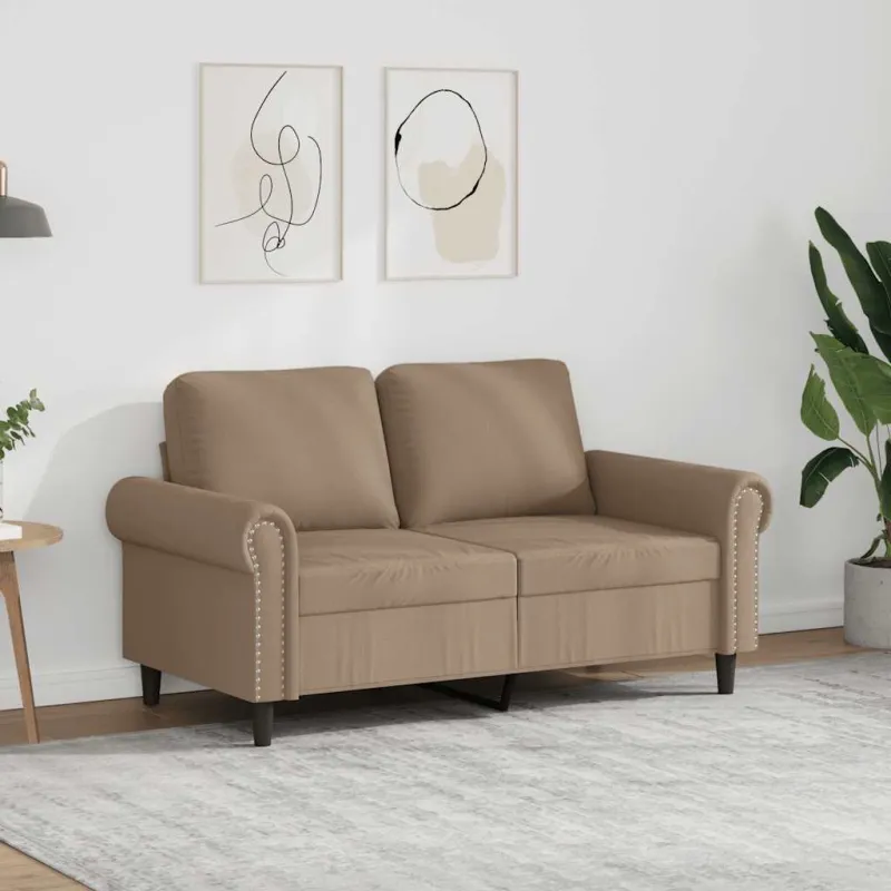 Dvivietė sofa, kapučino spalvos, 120cm, dirbtinė oda