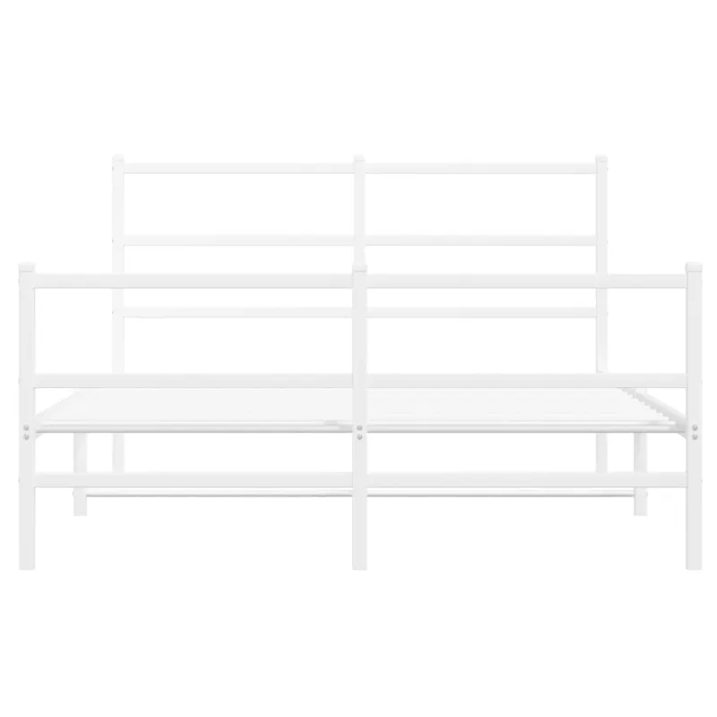 Lovos rėmas su galvūgaliu/kojūgaliu, baltas, 135x190cm, metalas
