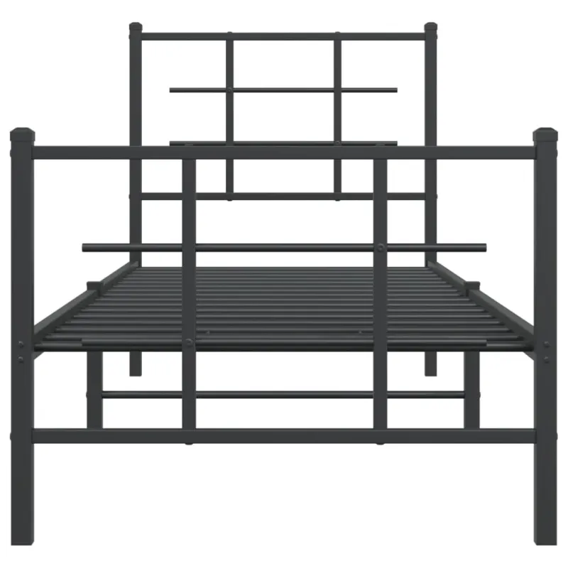 Lovos rėmas su galvūgaliu/kojūgaliu, juodas, 75x190cm, metalas
