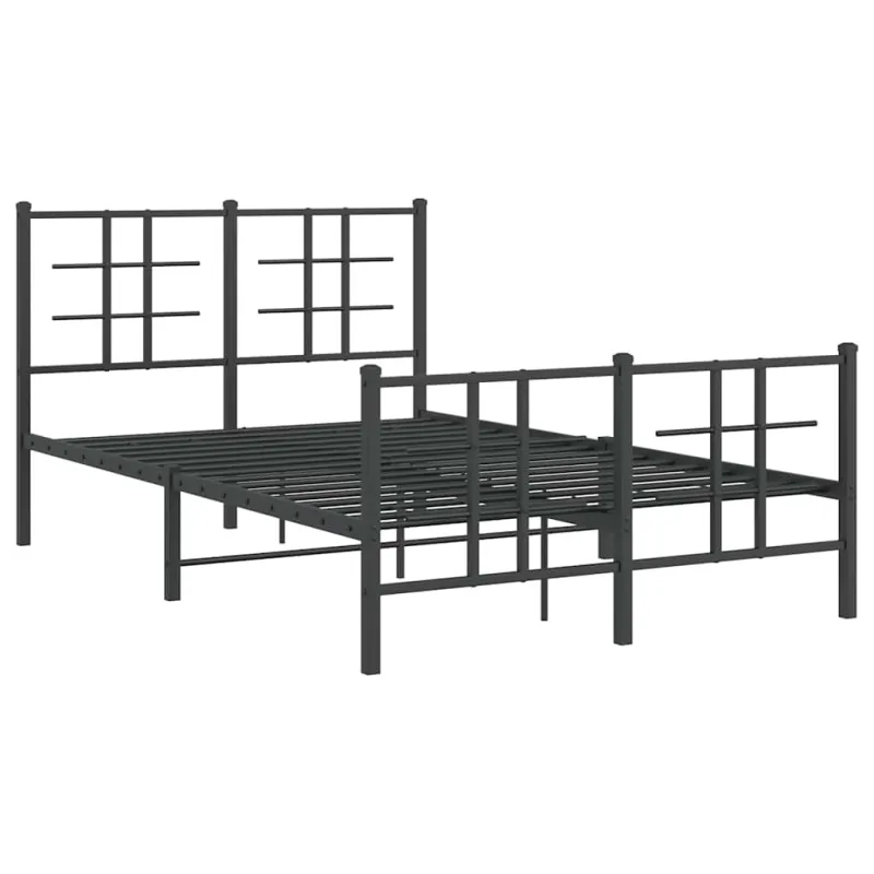 Lovos rėmas su galvūgaliu/kojūgaliu, juodas, 120x190cm, metalas