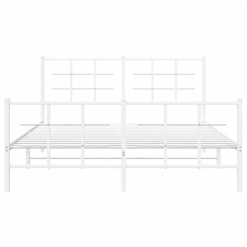 Lovos rėmas su galvūgaliu/kojūgaliu, baltas, 150x200cm, metalas