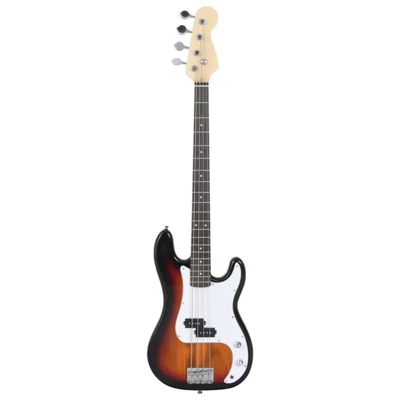 Elektrinė bosinė gitara pradedantiesiems, ruda/balta, 4/4 46"