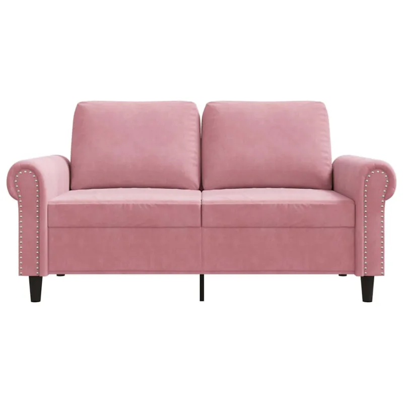 Dvivietė sofa, rožinės spalvos, 120cm, aksomas