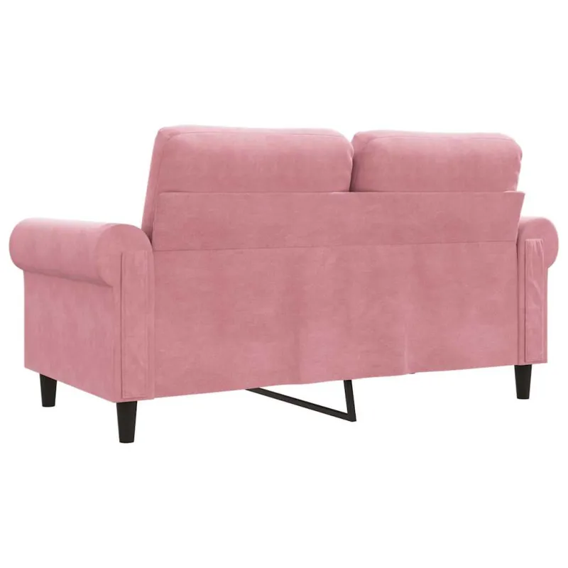 Dvivietė sofa, rožinės spalvos, 120cm, aksomas
