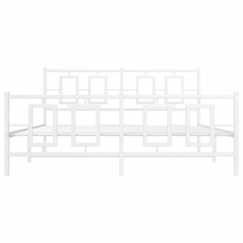 Lovos rėmas su galvūgaliu/kojūgaliu, baltas, 150x200cm, metalas