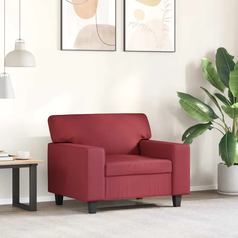 Krėslas, raudonojo vyno spalvos, 60cm, dirbtinė oda