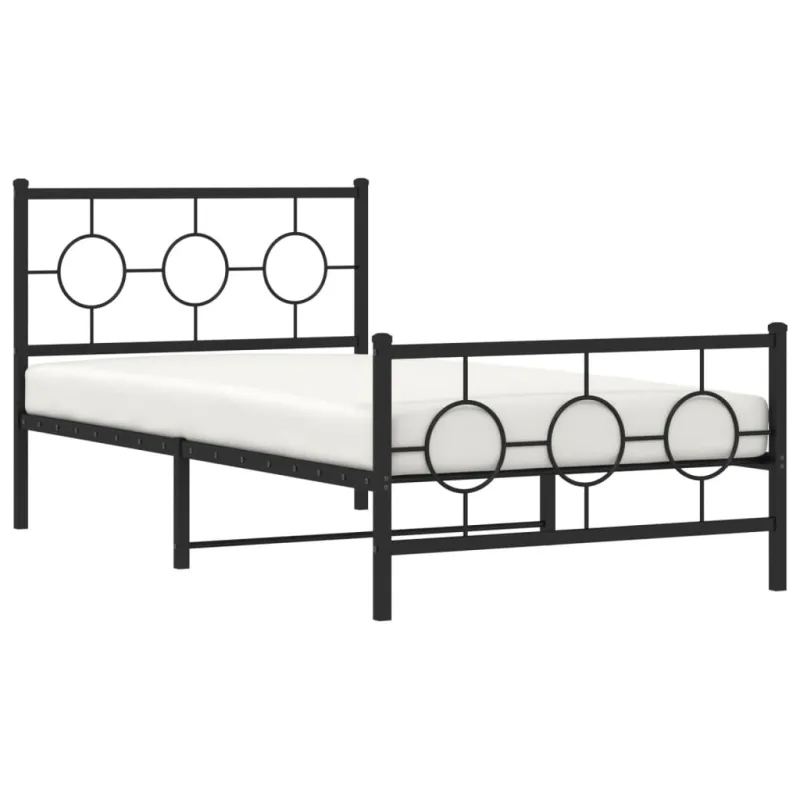 Lovos rėmas su galvūgaliu/kojūgaliu, juodas, 100x190cm, metalas