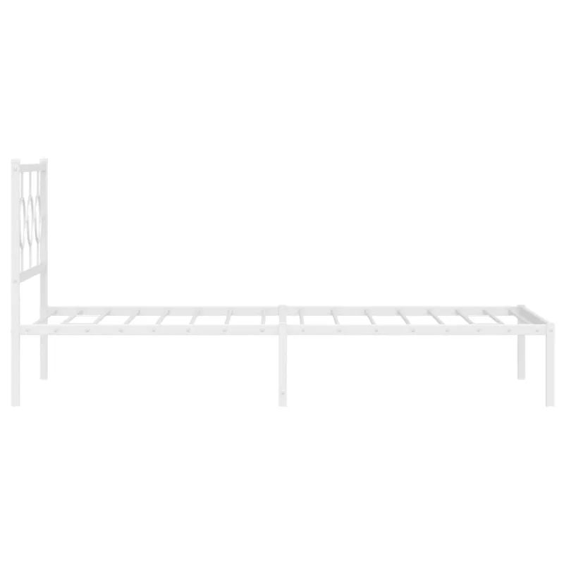 Metalinis lovos rėmas su galvūgaliu, baltos spalvos, 107x203cm