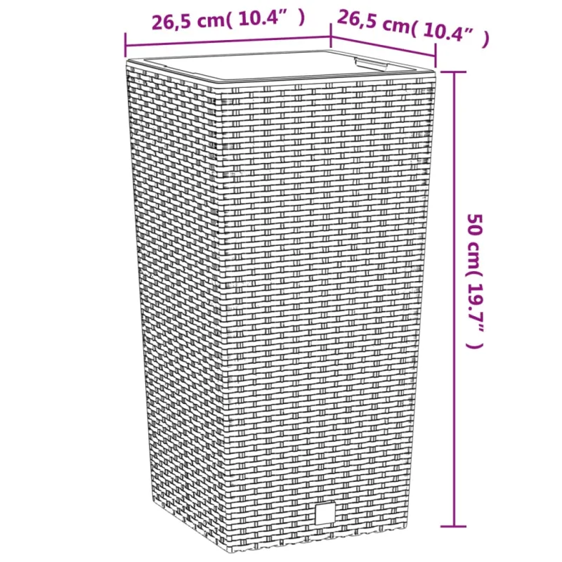 Lovelis su išimamu įdėklu, baltas, 11/26,5l, PP ratanas