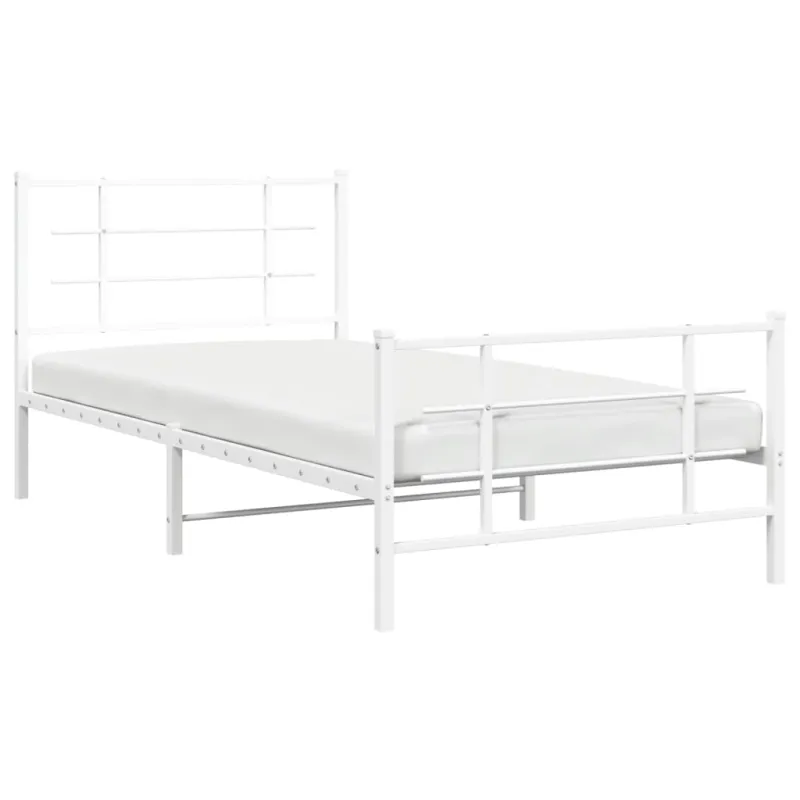 Lovos rėmas su galvūgaliu/kojūgaliu, baltas, 107x203cm, metalas