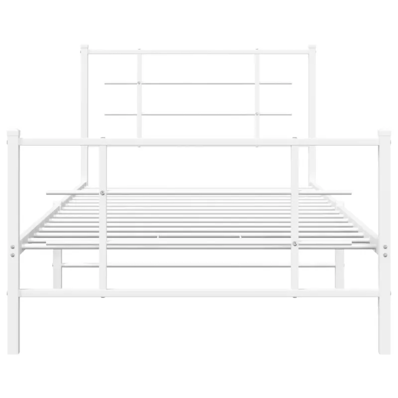 Lovos rėmas su galvūgaliu/kojūgaliu, baltas, 107x203cm, metalas