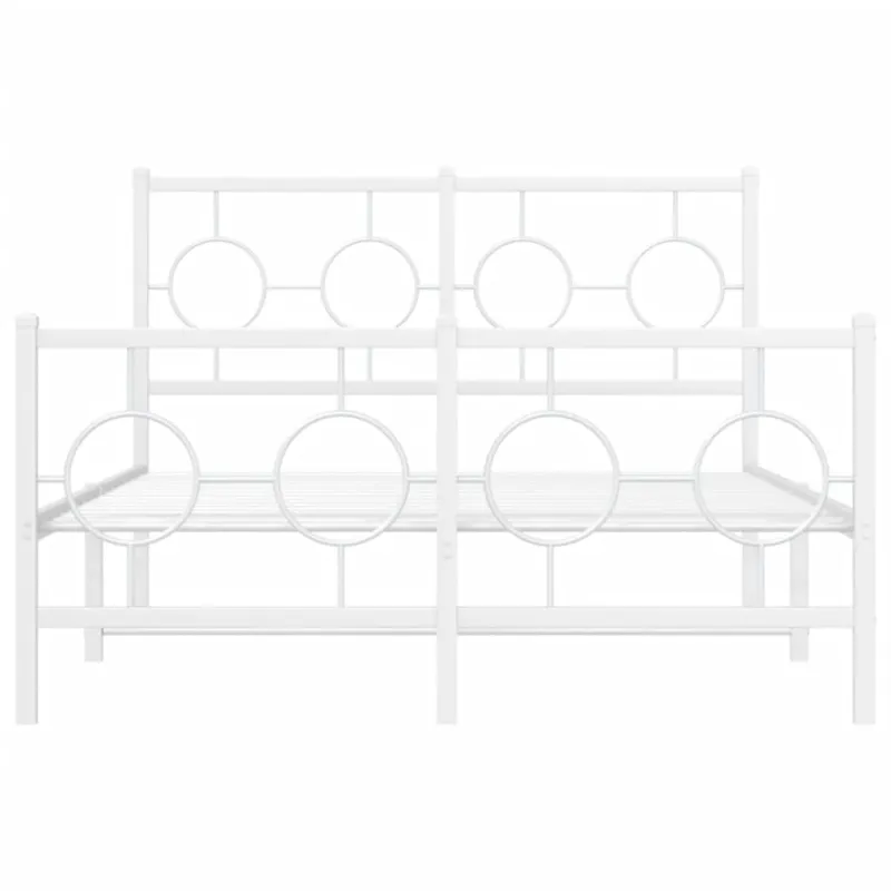Lovos rėmas su galvūgaliu/kojūgaliu, baltas, 120x190cm, metalas