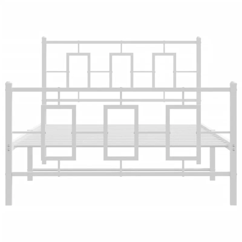 Lovos rėmas su galvūgaliu/kojūgaliu, baltas, 107x203cm, metalas