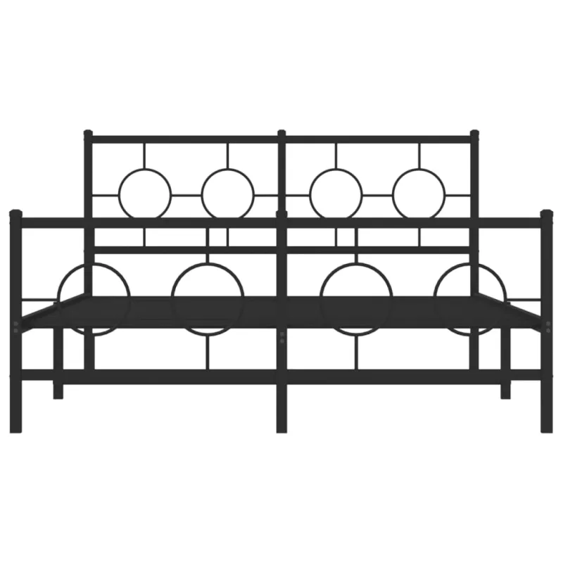 Lovos rėmas su galvūgaliu/kojūgaliu, juodas, 140x190cm, metalas
