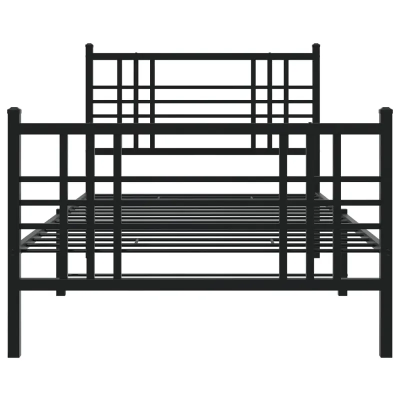Lovos rėmas su galvūgaliu/kojūgaliu, juodas, 100x190cm, metalas