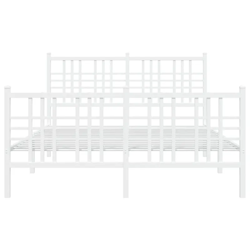 Lovos rėmas su galvūgaliu/kojūgaliu, baltas, 120x190cm, metalas