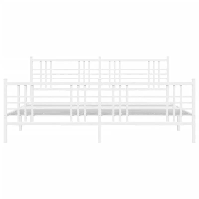 Lovos rėmas su galvūgaliu/kojūgaliu, baltas, 180x200cm, metalas