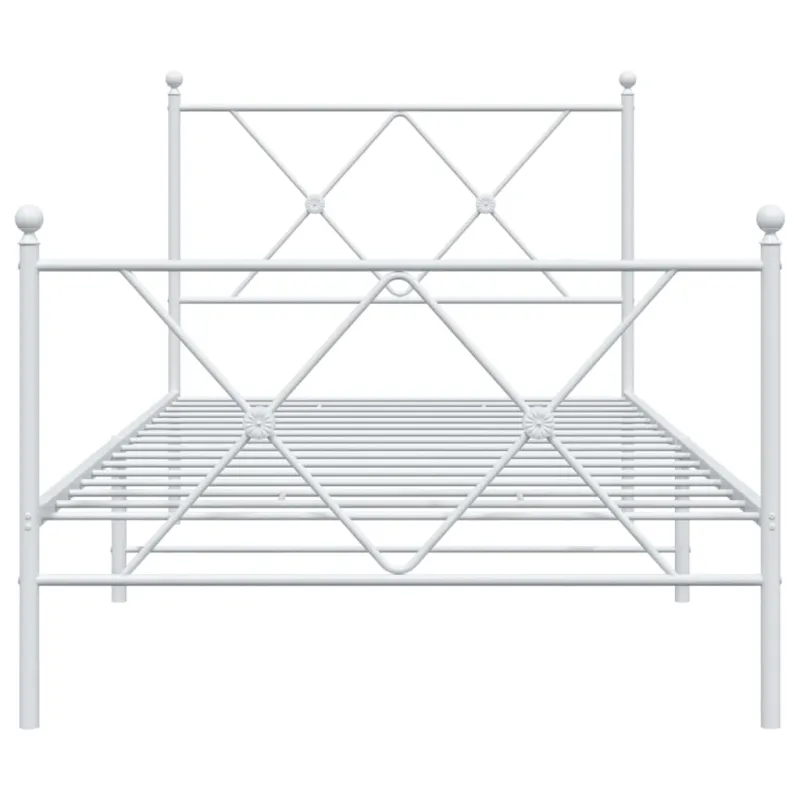 Lovos rėmas su galvūgaliu/kojūgaliu, baltas, 90x190cm, metalas