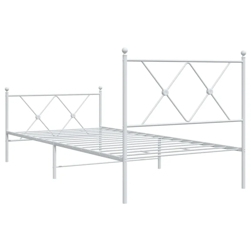 Lovos rėmas su galvūgaliu/kojūgaliu, baltas, 90x190cm, metalas