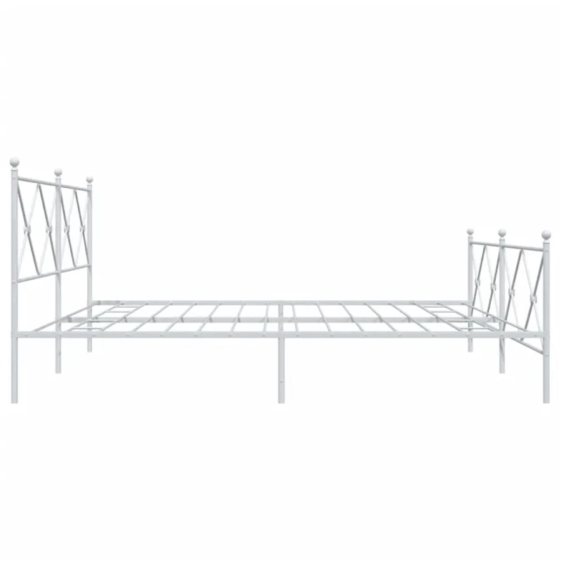 Lovos rėmas su galvūgaliu/kojūgaliu, baltas, 193x203cm, metalas