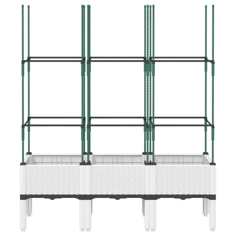 Sodo lovelis su treliažu, baltos spalvos, 120x40x142,5cm, PP