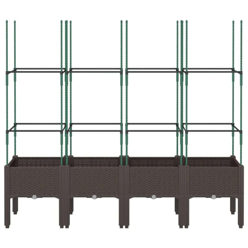 Sodo lovelis su treliažu, rudos spalvos, 160x40x142,5cm, PP