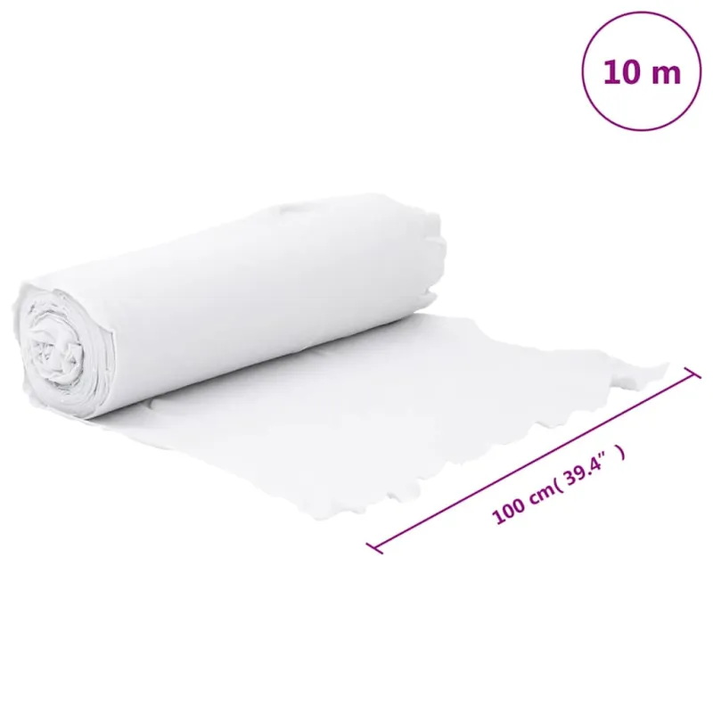 Membrana su geotekstile, balta, 1x10m, poliesterio pluoštas