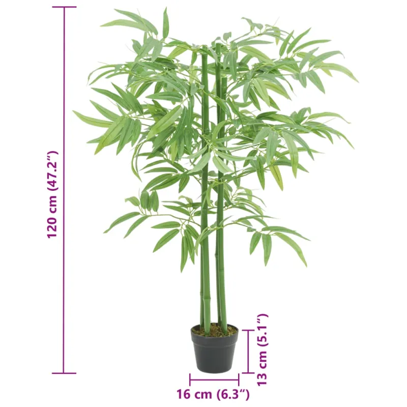 Dirbtinis bambukas, žalios spalvos, 120cm, 384 lapai