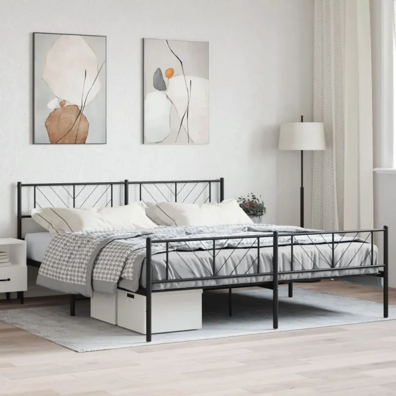 Lovos rėmas be čiužinio, juodas, 180x200cm, metalas