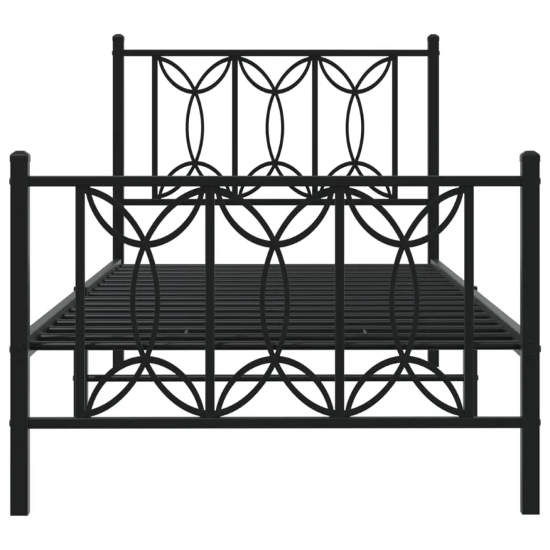 Lovos rėmas su galvūgaliu/kojūgaliu, juodas, 80x200cm, metalas