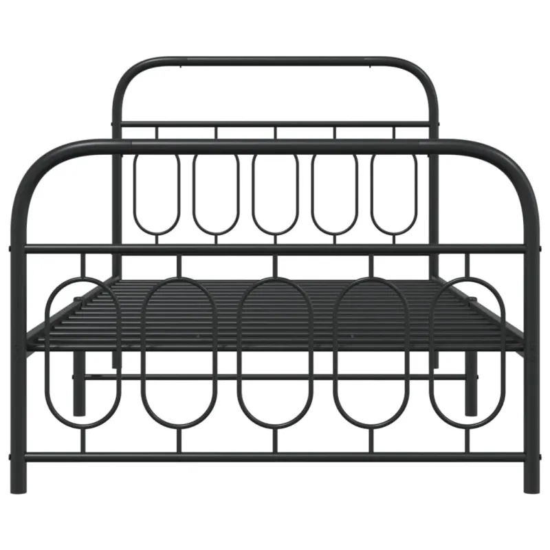 Lovos rėmas su galvūgaliu/kojūgaliu, juodas, 107x203cm, metalas