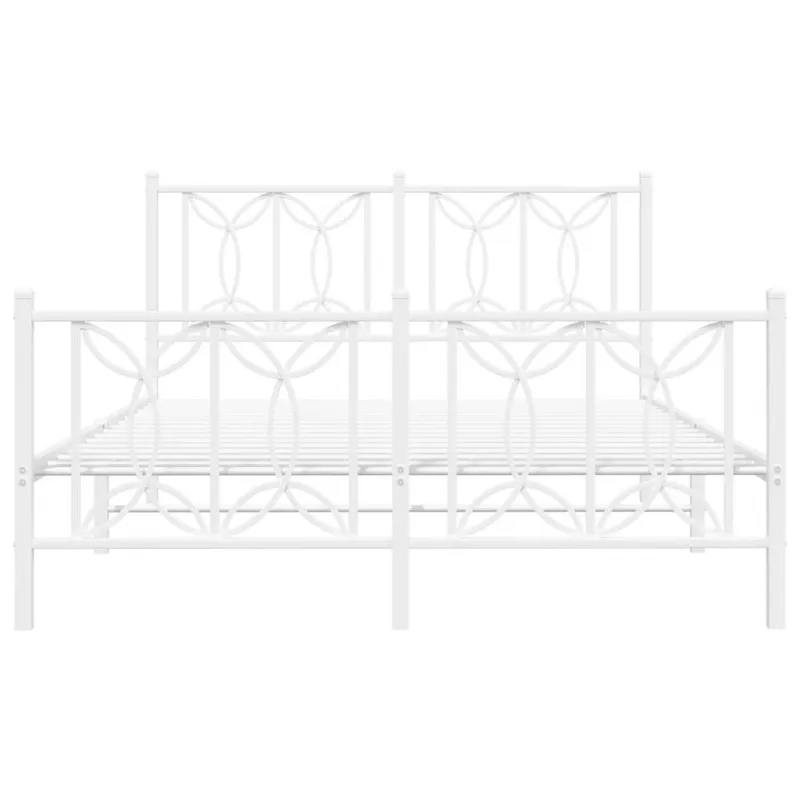 Lovos rėmas su galvūgaliu/kojūgaliu, baltas, 135x190cm, metalas