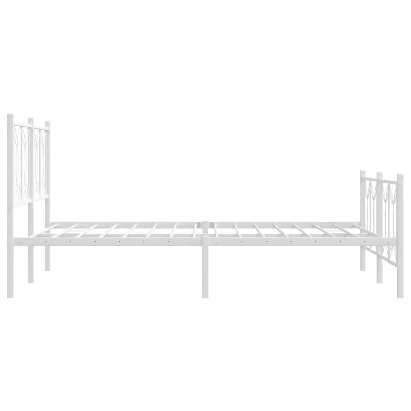 Lovos rėmas su galvūgaliu/kojūgaliu, baltas, 135x190cm, metalas