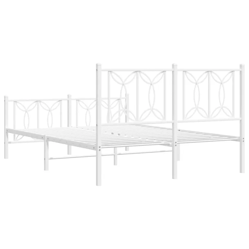 Lovos rėmas su galvūgaliu/kojūgaliu, baltas, 135x190cm, metalas