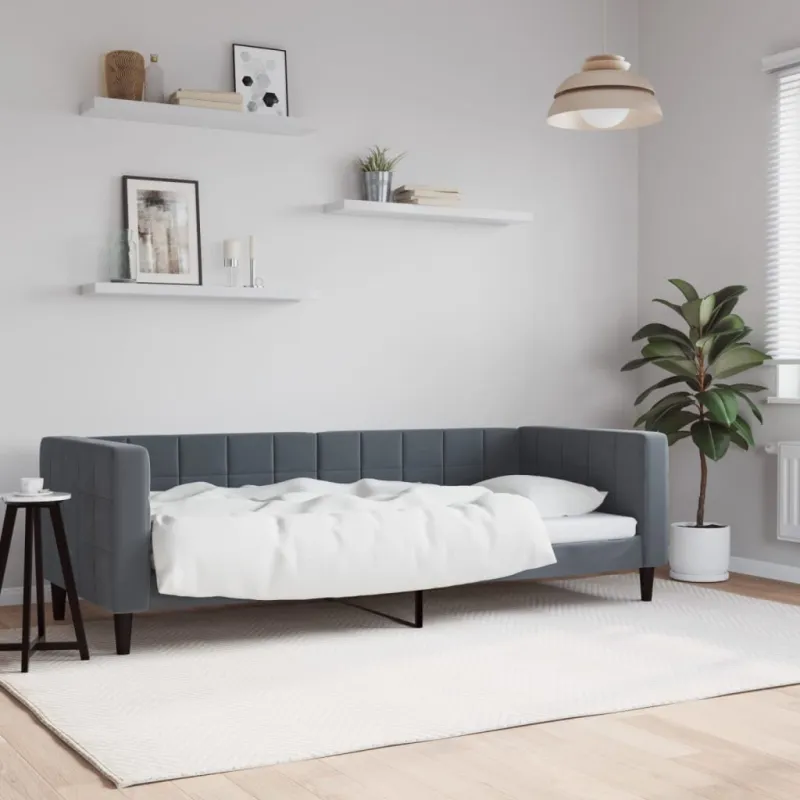 Sofa, tamsiai pilkos spalvos, 80x200cm, aksomas