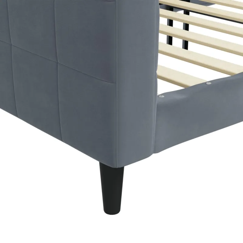 Sofa, tamsiai pilkos spalvos, 80x200cm, aksomas