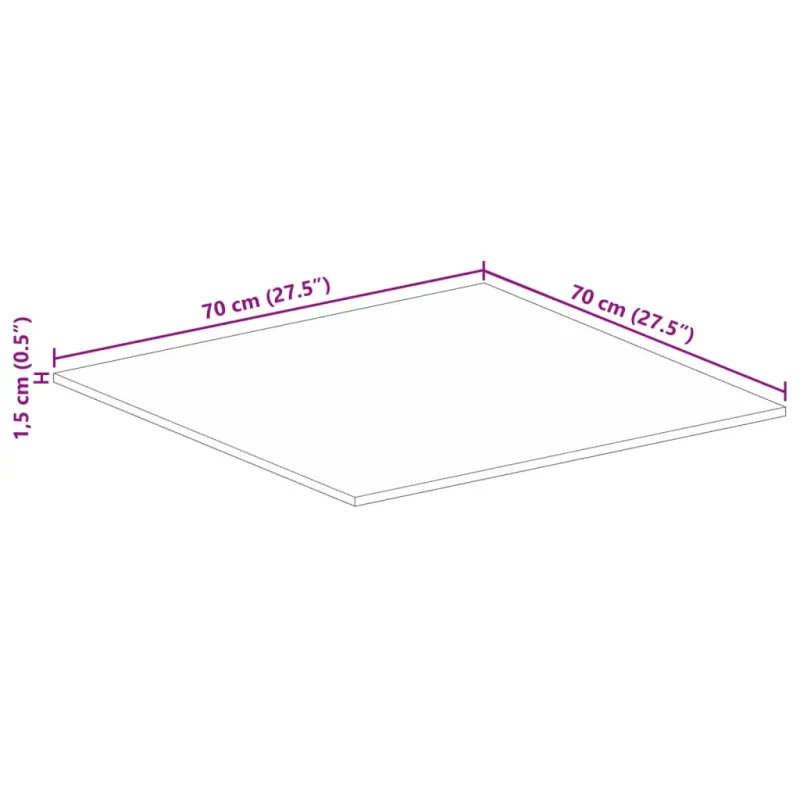 Stalviršis, 70x70x1,5cm, perdirbta mediena, kvadratinis