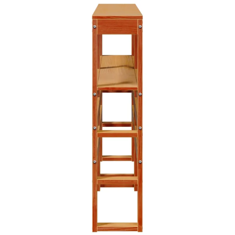 Galvūgalis su lentynomis, rudos, 135cm, pušies medienos masyvas