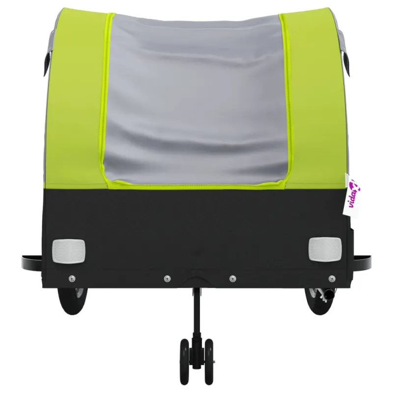Dviračio priekaba, juodos ir žalios spalvos, 45kg, geležis