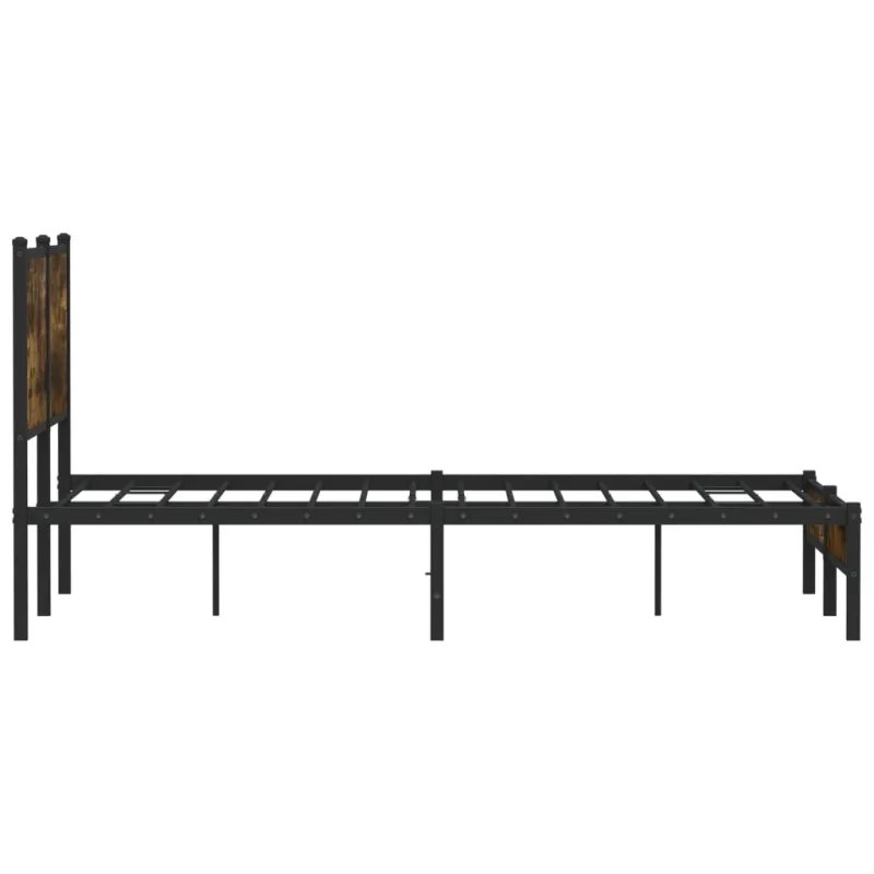 Lovos rėmas be čiužinio, dūminio ąžuolo, 140x190cm, metalas