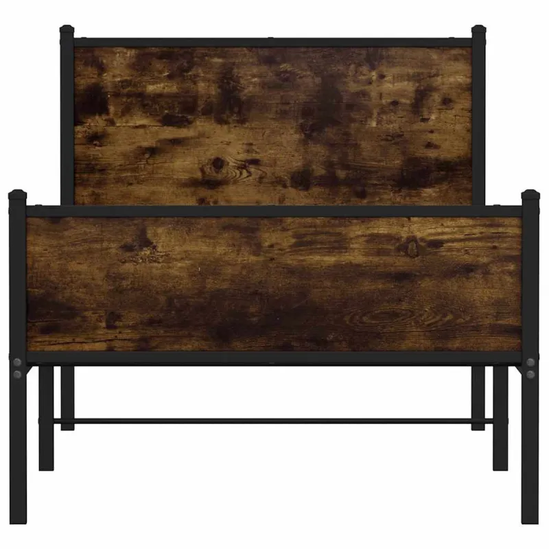 Lovos rėmas be čiužinio, dūminio ąžuolo, 75x190cm, metalas
