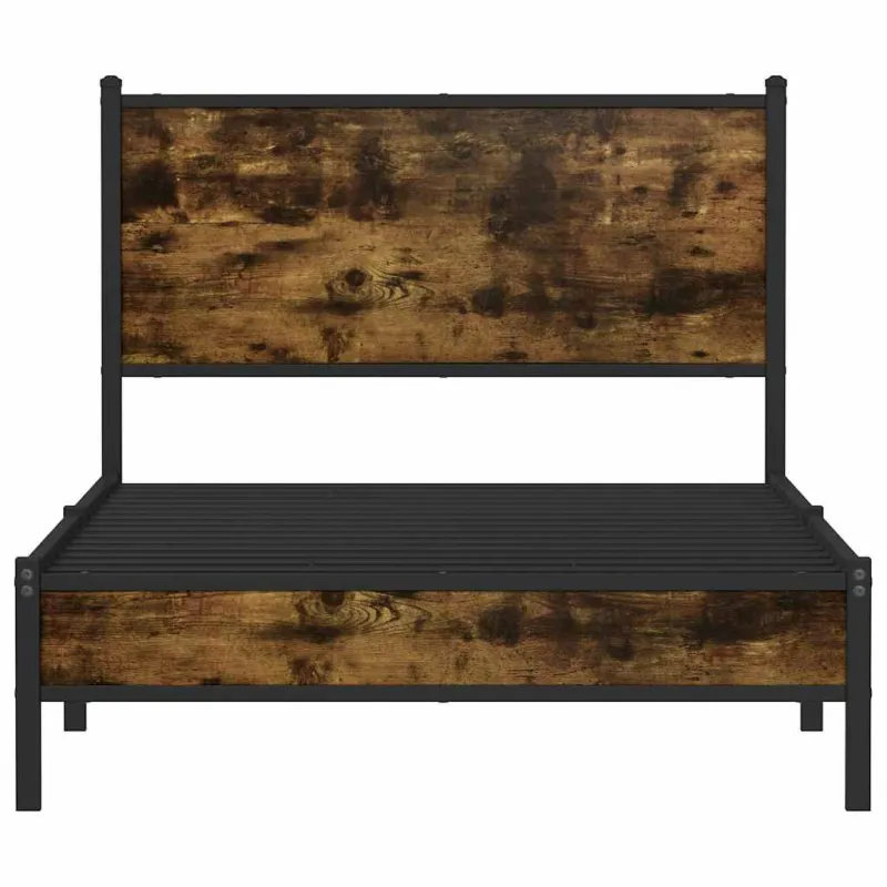 Lovos rėmas be čiužinio, dūminio ąžuolo, 100x200cm, metalas